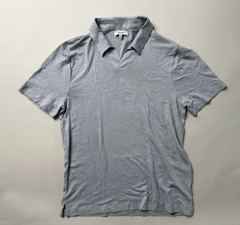 Madewell Shirt Womens Small Linen Modal Collared Short Sleeve Lightweight Top